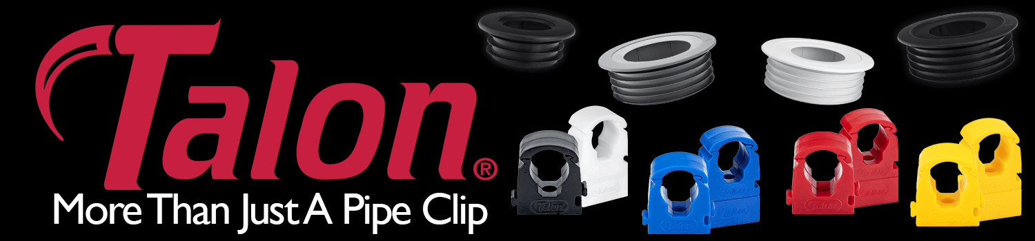 Talon banner with pipe clips