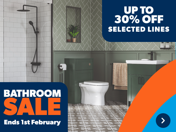 Bathroom Sale.. Up to 30% off Selected Lines. Ends 1st February