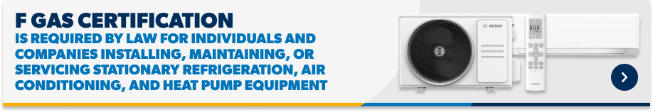 F Gas certification is required by law for individuals and companies installing, maintaining, or servicing stationary refrigeration, air conditioning, and heat pump equipment
