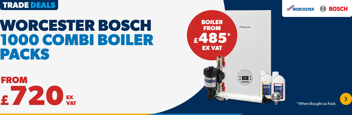From £720 ex VAT Worcester Bosch 1000 Combi Boiler Packs 