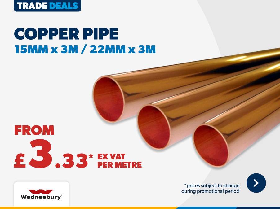 from £3.33 per metre on copper pipe 