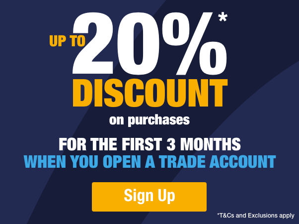 Up to 20% off on purchases for the first three months when you open a trade account 
