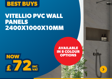Vitellio PVC Wall Panels 2400x1000x10mm Now £72 inc VAT. Shop Now