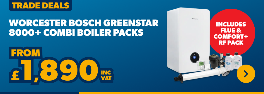 Worcester Bosch Greenstar 8000+ Combi Boiler Packs From £1890 inc VAT. Shop Now
