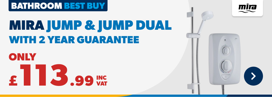 Mira jump & jump dual showers from £113.99 inc vat