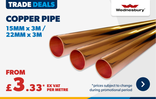 copper pipe from £3.33 ex VAT per metre 