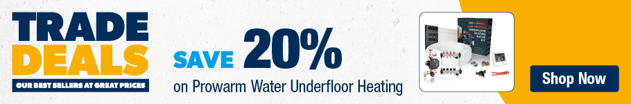 Save 20% on Prowarm Water Underfloor Heating at City Plumbing.