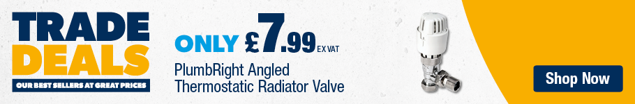 Only £7.99 ex vat on Plumbright Angled TRV at City Plumbing