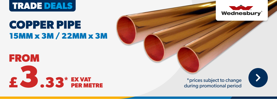 copper pipe from £3.33 ex vat per metre