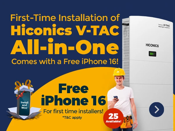 Free iphone 16 for first time installers of Hiconics V-TAX all in one 