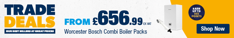 From £656.99 ex VAT on Worcester Bosch Combi Boiler Packs at City Plumbing