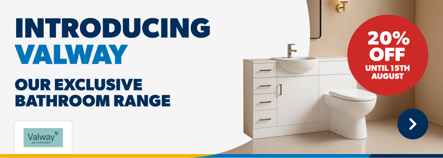 Introducing Valway. Our exclusive bathroom range. 20% off until 15th Aug. Shop Now