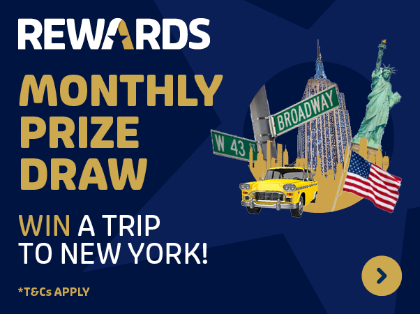 Win a New York Trip with our monthly prize draw! Find out more