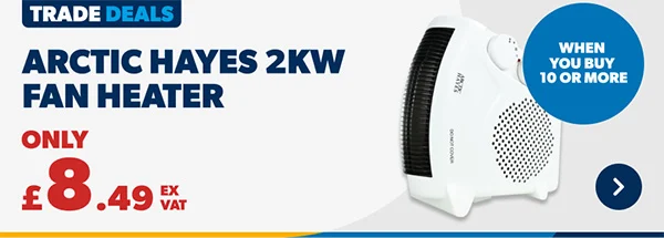 Arctic Hayes 2Kw Fan Heater. Only £8.49 Ex VAT. Shop Now