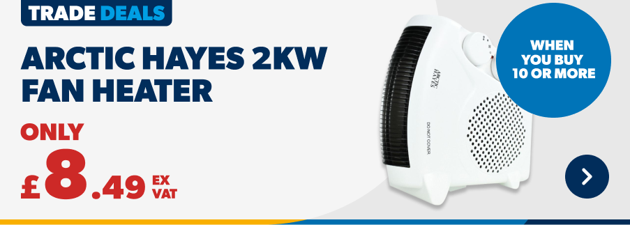 Arctic Hayes 2Kw Fan Heater. Only £8.49 Ex VAT. Shop Now