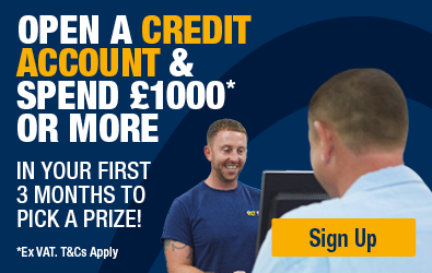 Open a credit account & spend £1000 or more in your first 3 months to pick a prize! ex vat t&cs apply