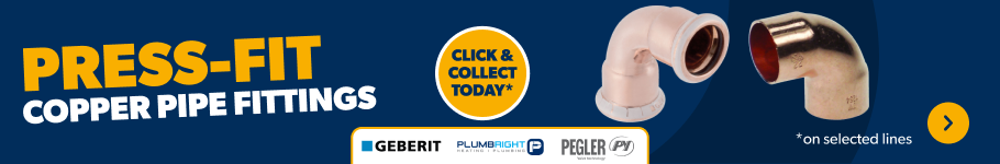 Click & Collect Today on Selected Lines of Press Fit Copper Pipe Fittings 