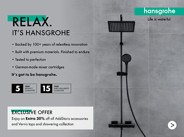 Hansgrohe 30% Off all AddStoris Accessories and Vernis taps and showering collection