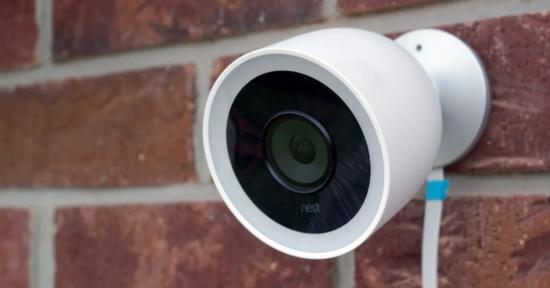 Image of Google Nest Camera attached to brick wall