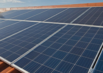 Solar panels on roof