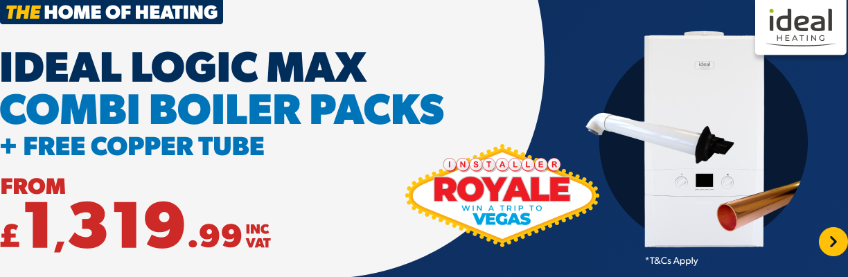 Ideal Logic Max Combi Boiler Packs and Free Copper Tube. From £1297 ex vat