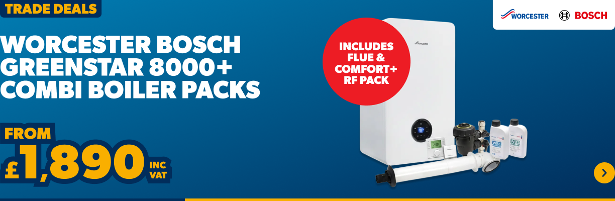 worcester bosch 8000+ boiler packs from £1890 inc vat