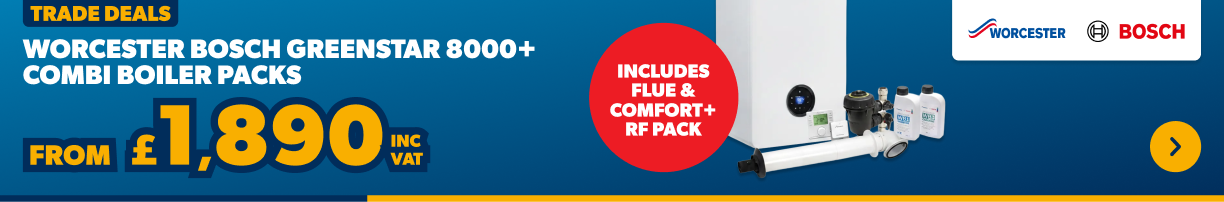 Worcester Bosch Greenstar 8000+ Combi Boiler Packs From £1890 inc VAT. Shop Now