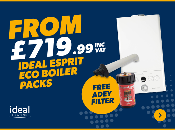 From £719.99 ex vat ideal esprit eco boiler packs with a free adey filter 