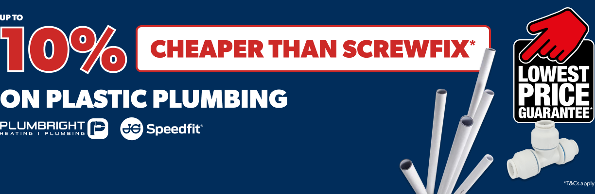 up to 10% cheaper than Screwfix on 15mm Plastic Plumbing Essentials T&C's apply. Shop Now