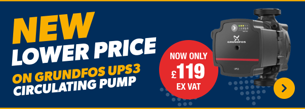 New Lower Price Grundfos UPS3 Circulating Pump Only £119 Ex VAT