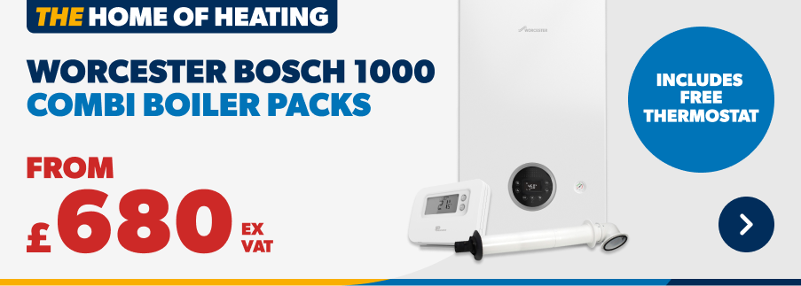 worcester bosch 1000 boiler packs from £680 ex vat