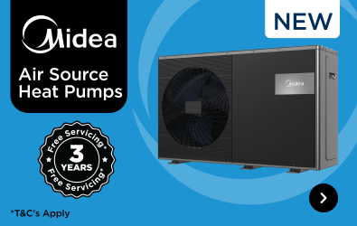 Midea Air Source Heat Pumps. Shop Now