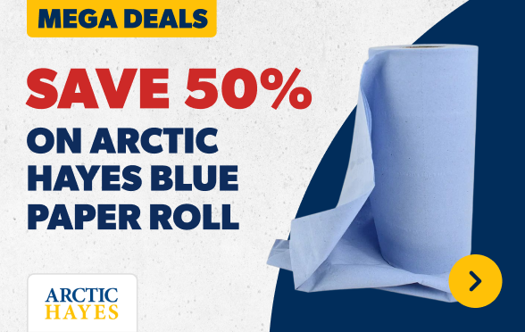 save 50% on Arctic Hayes Blue Paper Roll