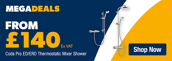 from £140 ex vat coda pro ed/erd thermostatic showers