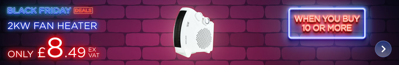 2KW Fan Heater Only £8.49 EX VAT when you buy 10 or more