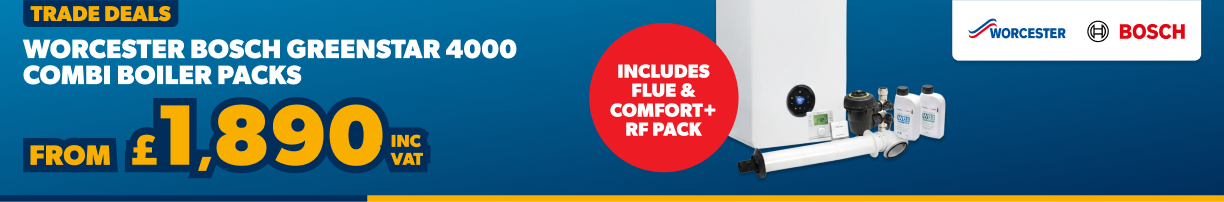 Worcester Bosch Greenstar 4000 Combi Boiler Packs From £1549.20 inc VAT. Shop Now