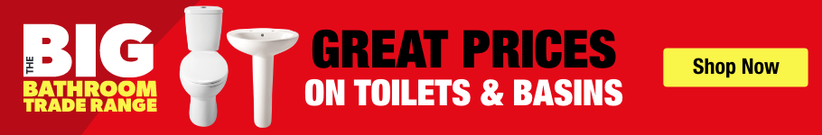 Great prices on Toilets & Basins this Big Bathroom Trade Range at City Plumbing.