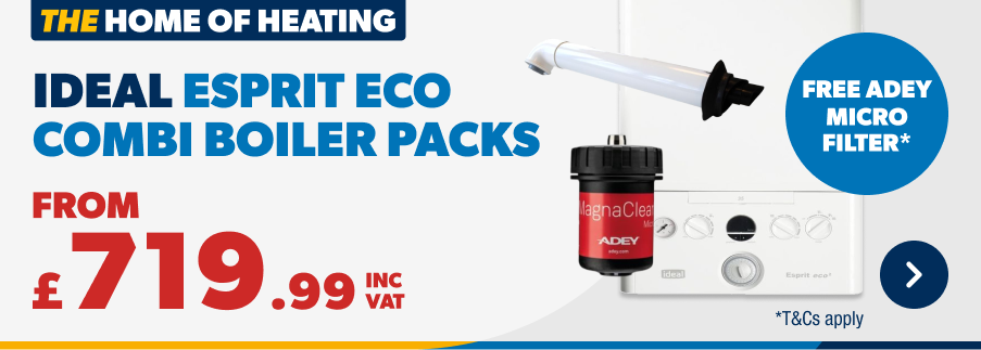 Ideal Esprit Eco Combi Boiler Packs From £719.99 inc vat free adey micro filter