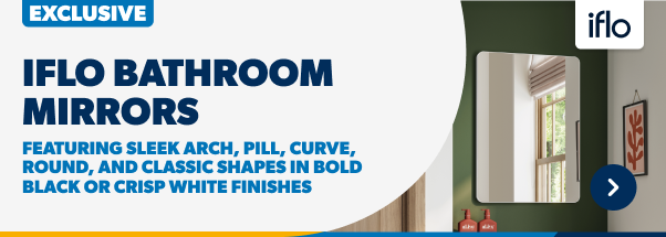 iflo bathroom mirrors featuring sleek arch, pill, curve, round and classic shapes in bold back or crisp white finishes. Shop Now