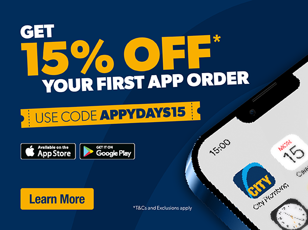 get money off your first order with APPYDAYS15 on our app