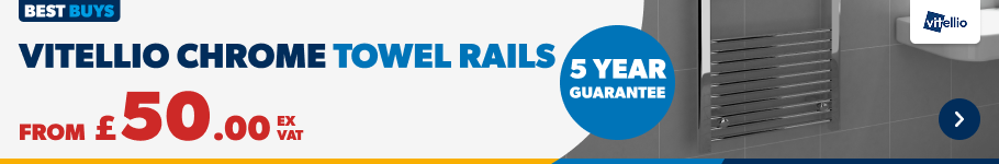 Vitellio Chrome Towel Rails. From £50 Ex VAT. 5 year guarantee. Shop Now