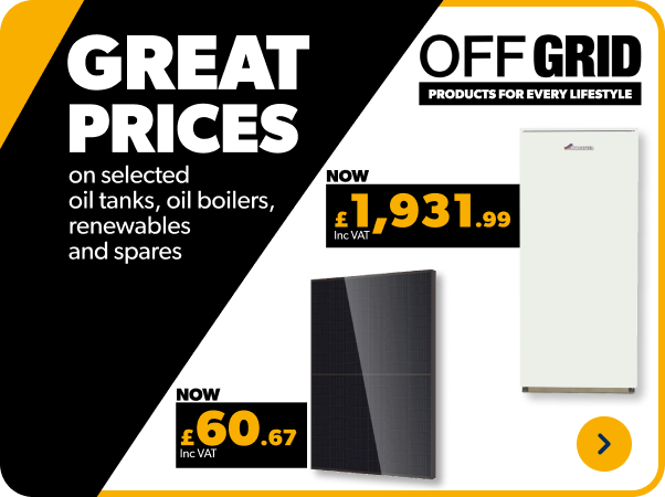 Great Prices on selected Oil Tanks, Oil Boilers, Renewables and Spares. Shop Now