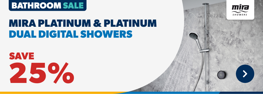 Mira Platinum & Platinum Dual Digital Showers. Save 25%. Shop Now