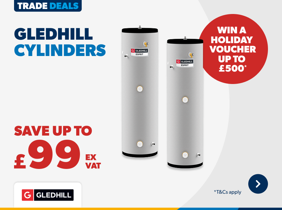 Save up to £99 ex VAT on Gledhill Cylinders 