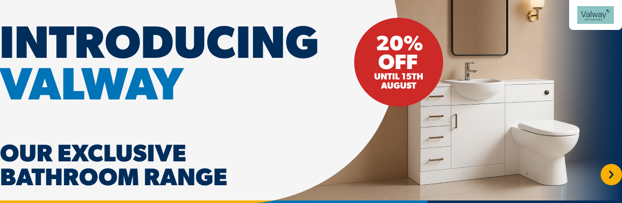 Introducing Valway. Our exclusive bathroom range. 20% off until 15th Aug. Shop Now