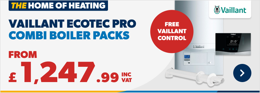 Vaillant Ecotec Pro Combi Boiler Packs From £1247.99 inc VAT. Free Vaillant Control. Shop Now