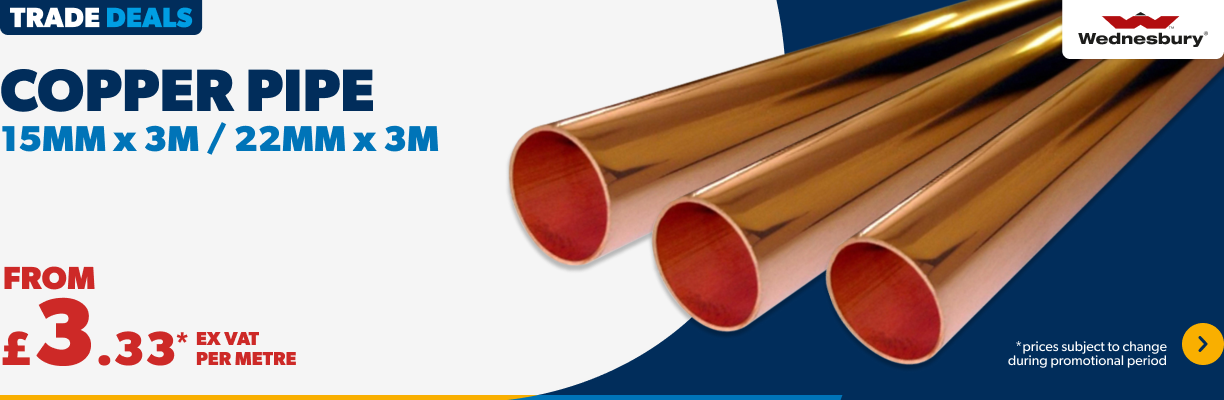 copper pipe from £3.33 ex VAT per metre 