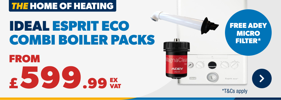 Ideal Esprit Eco Combi Boiler Packs From £599.99 ex vat free adey micro filter