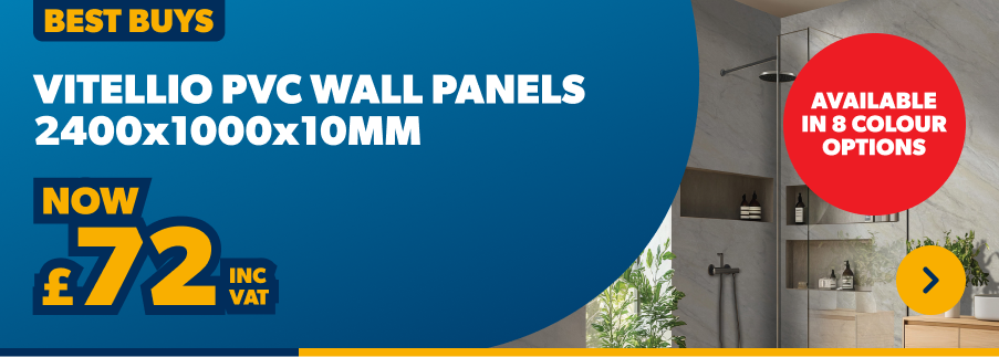 Vitellio PVC Wall Panels 2400x1000x10mm Now £72 inc VAT. Shop Now
