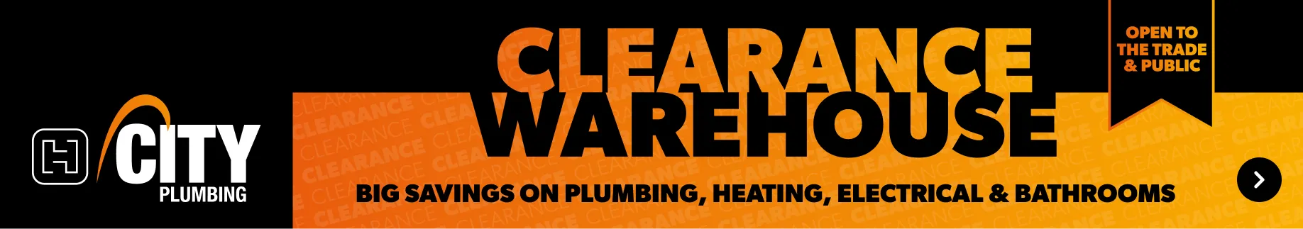 Clearance Warehouse big savings on pulmbing, heating, electrical & bathrooms open to the trade & public